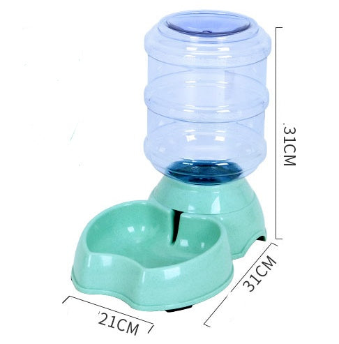 KFX-0255421 Automatic Dog Food Dispenser - 1.8L Puzzle Feeding Device in Apricot, Green, and Powder Colors