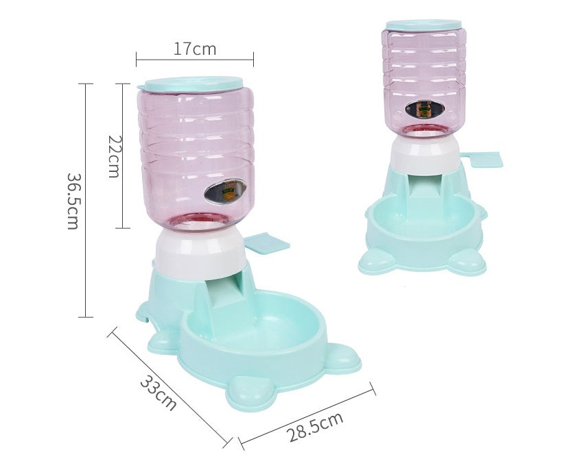 KFX-0255421 Automatic Dog Food Dispenser - 1.8L Puzzle Feeding Device in Apricot, Green, and Powder Colors