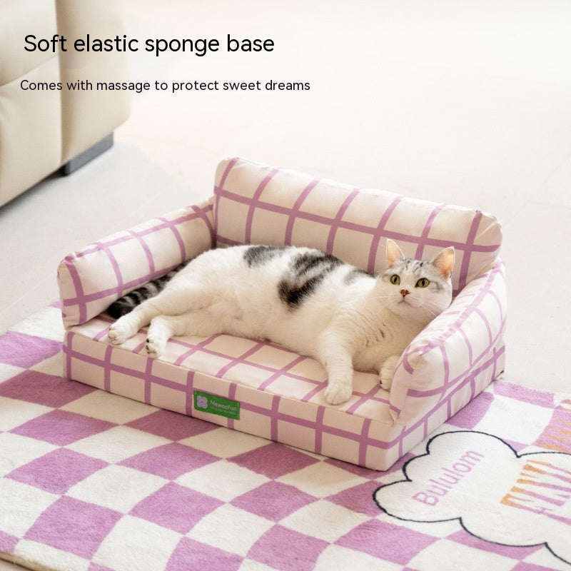 KFX-0255677 Waterproof Removable Memory Foam Pet Sofa in Eggshell Color