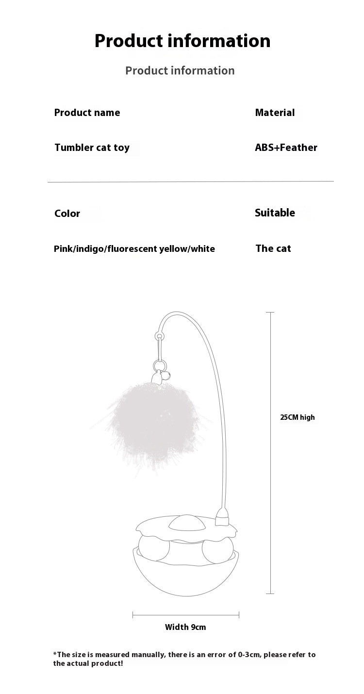 KFX-0258237 Interactive Cat Toy with Feather Teaser, Tumbler and Catnip Ball - Fun and Engaging Play for Kittens