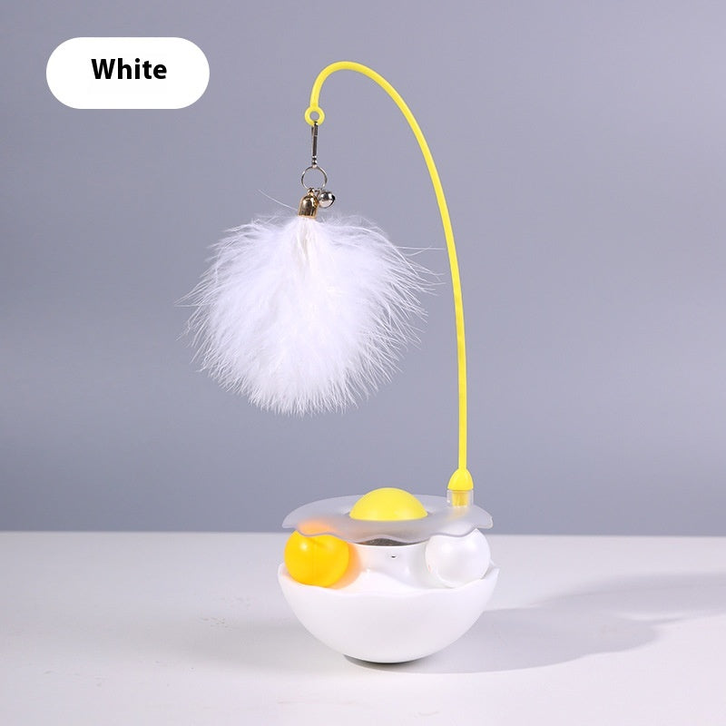 KFX-0258237 Interactive Cat Toy with Feather Teaser, Tumbler and Catnip Ball - Fun and Engaging Play for Kittens