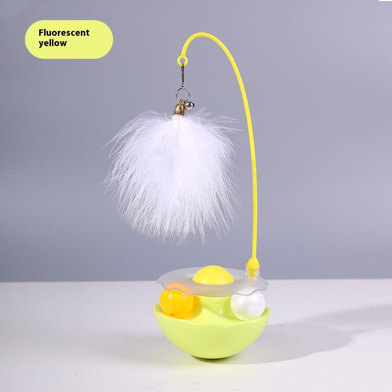 KFX-0258237 Interactive Cat Toy with Feather Teaser, Tumbler and Catnip Ball - Fun and Engaging Play for Kittens