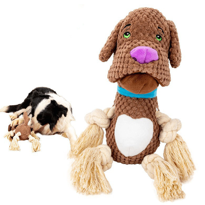 KFX-0259005 Large Interactive Plush Dog Toy with Sound Paper – Bite-Resistant Molar Chew for Puppies and Dogs