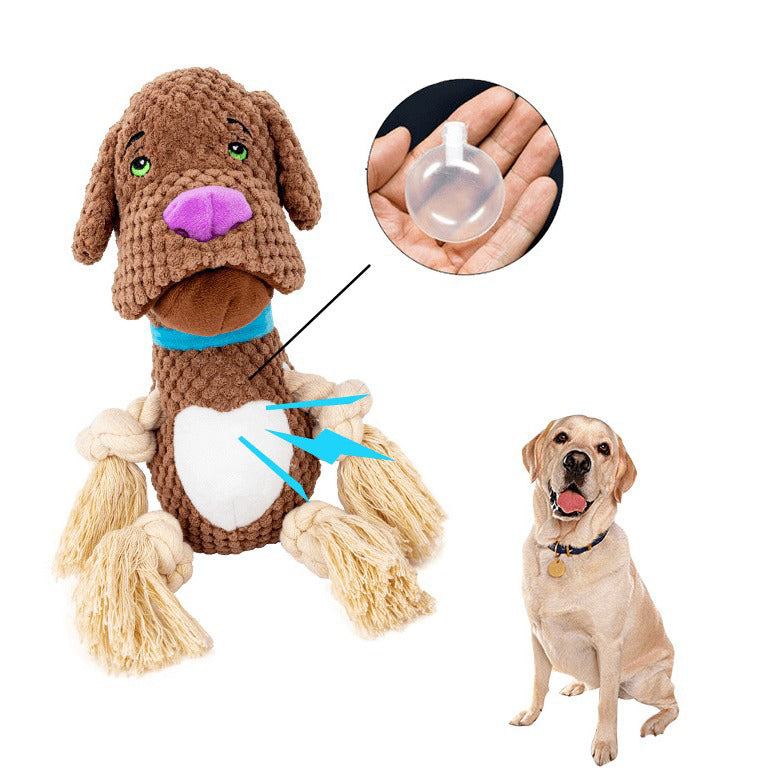 KFX-0259005 Large Interactive Plush Dog Toy with Sound Paper – Bite-Resistant Molar Chew for Puppies and Dogs