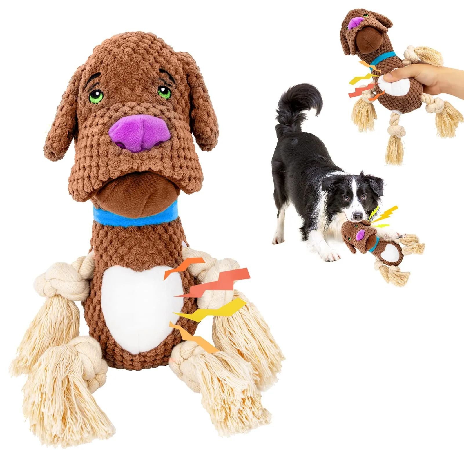 KFX-0259005 Large Interactive Plush Dog Toy with Sound Paper – Bite-Resistant Molar Chew for Puppies and Dogs