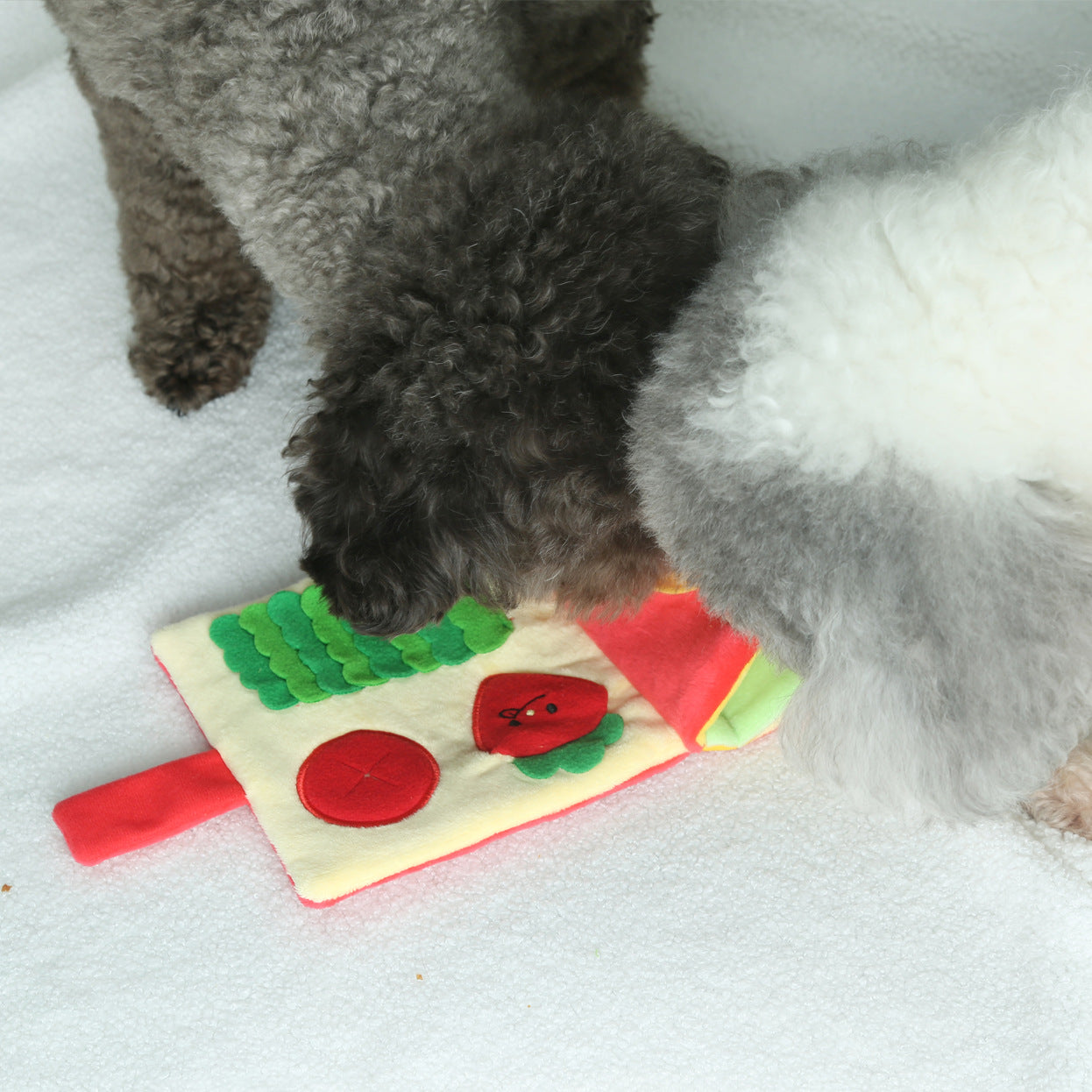 KFX-0260029 Plush Red Book Pet Toy for Hidden Food and Playtime Fun