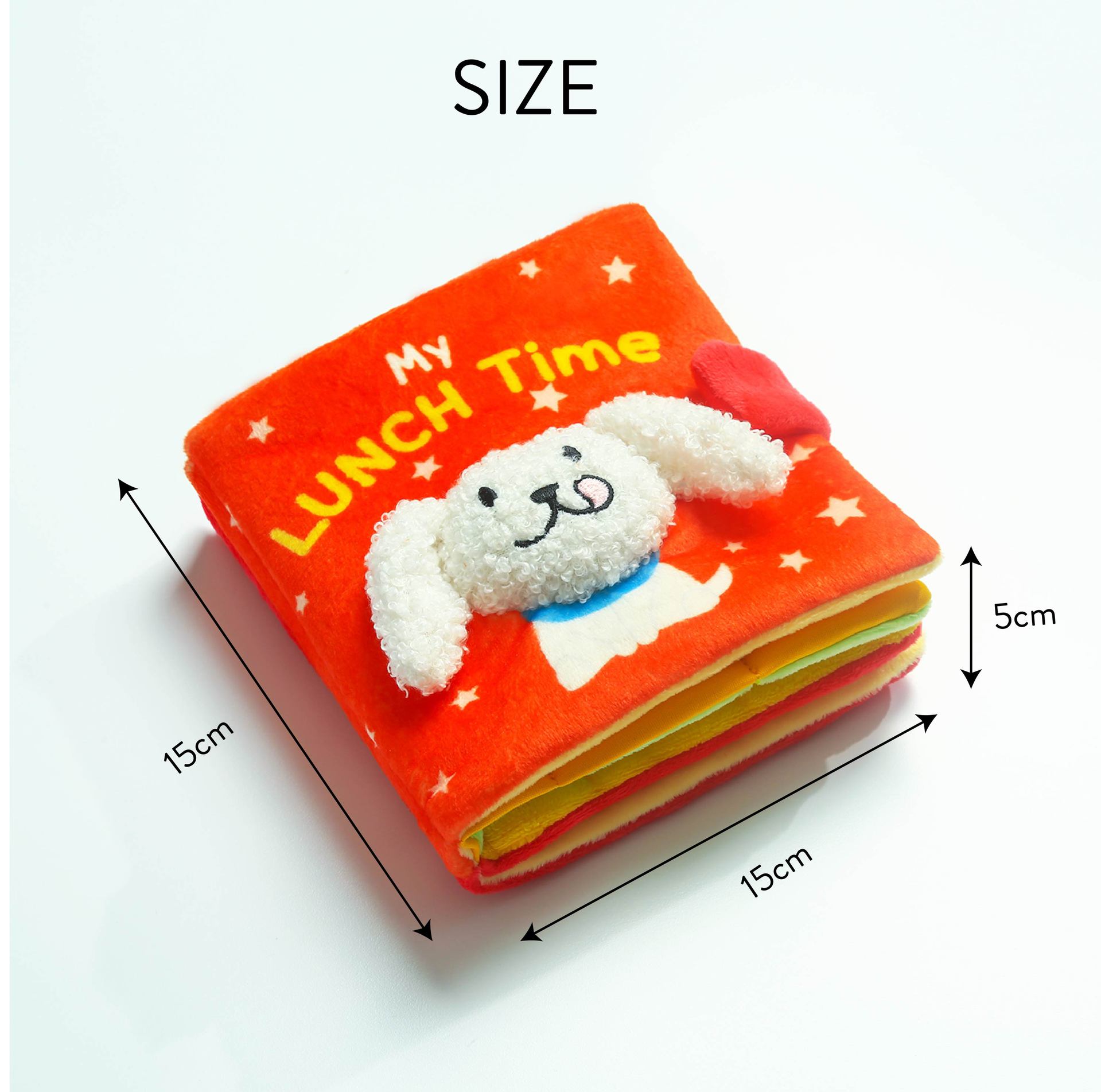 KFX-0260029 Plush Red Book Pet Toy for Hidden Food and Playtime Fun