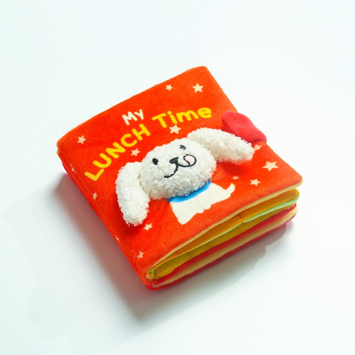 KFX-0260029 Plush Red Book Pet Toy for Hidden Food and Playtime Fun