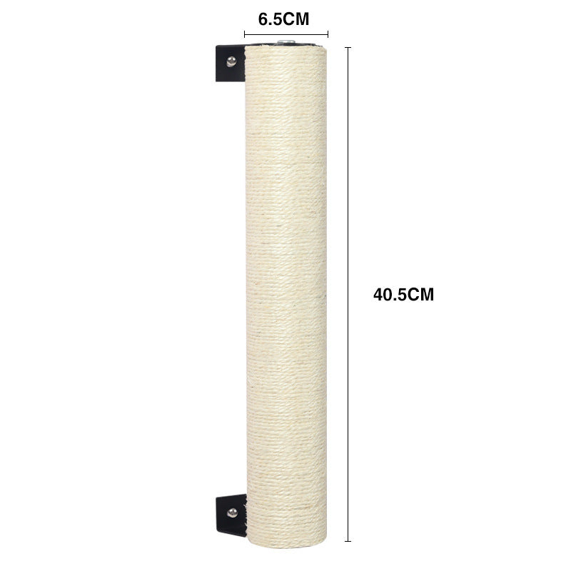 KFX-0260669 Pine Solid Wood Cat Wall Climbing Frame with Multi-Layer Platforms and Scratch-Resistant Hemp Rope