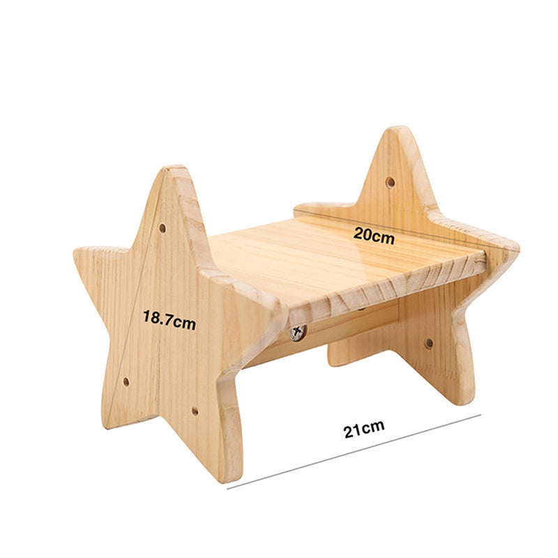 KFX-0260669 Pine Solid Wood Cat Wall Climbing Frame with Multi-Layer Platforms and Scratch-Resistant Hemp Rope