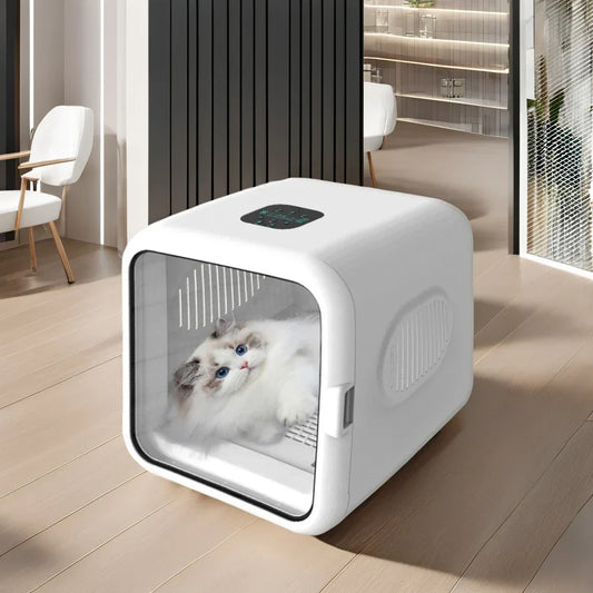 KFX-026067 Automatic Pet Hair Dryer Machine for Cats and Dogs, Grooming Drying Box, Compact Design, 220-240V, Battery Operated