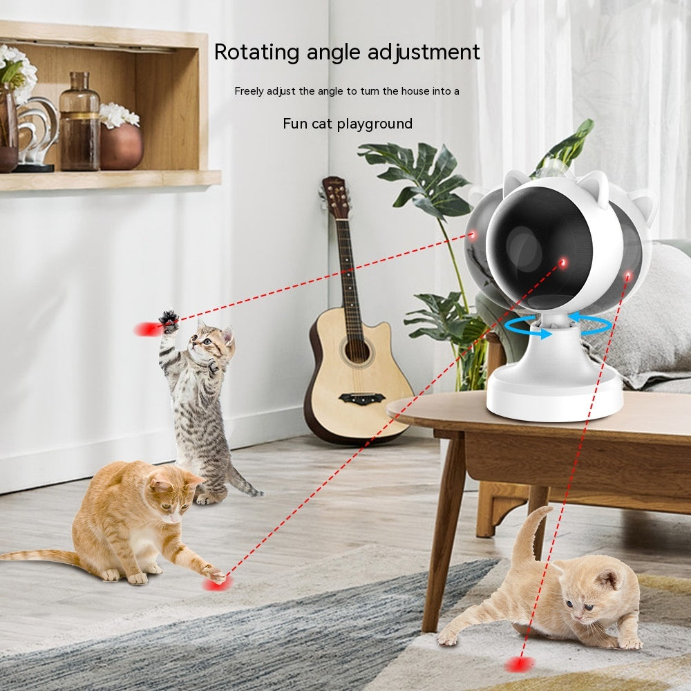 KFX-0262205 Intelligent Laser Cat Teaser Toy - USB Rechargeable White ABS Design