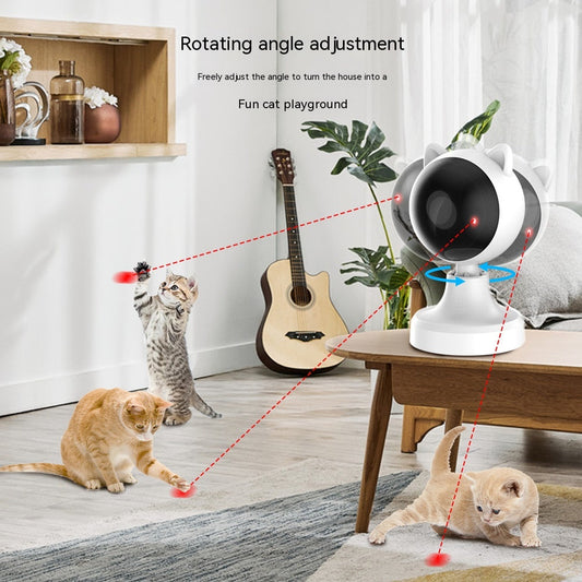 KFX-0262205 Intelligent Laser Cat Teaser Toy - USB Rechargeable White ABS Design
