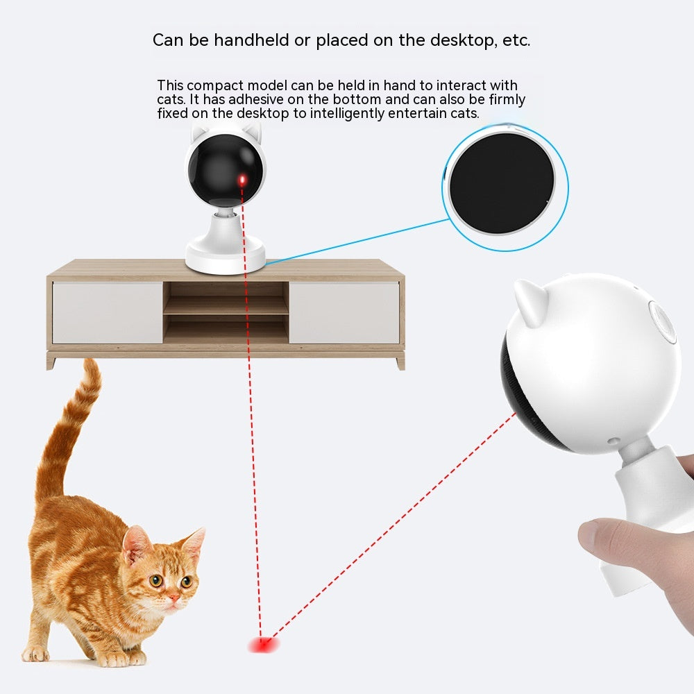 KFX-0262205 Intelligent Laser Cat Teaser Toy - USB Rechargeable White ABS Design