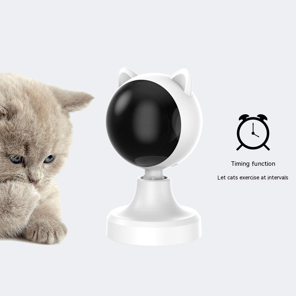 KFX-0262205 Intelligent Laser Cat Teaser Toy - USB Rechargeable White ABS Design