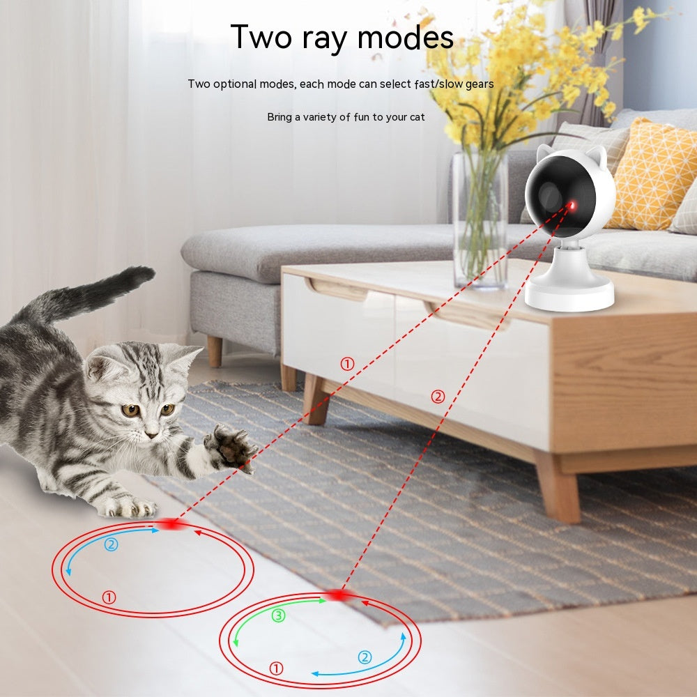 KFX-0262205 Intelligent Laser Cat Teaser Toy - USB Rechargeable White ABS Design