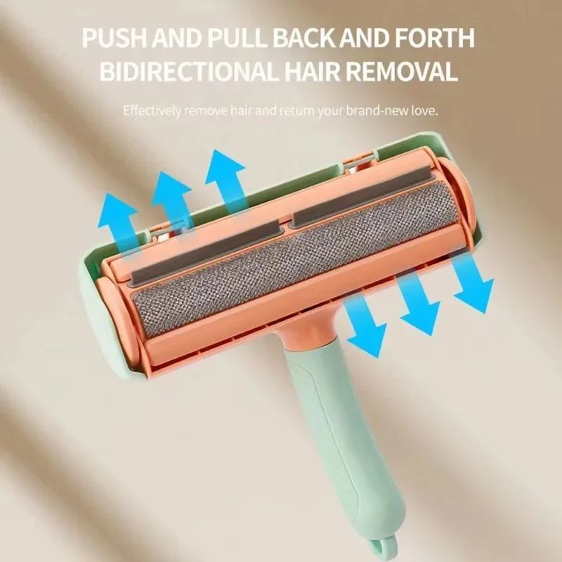 KFX-0262973 Two-Way Pet Hair Removal Brush with Non-Slip Handle and Washable Design for Clothing and Furniture Cleaning