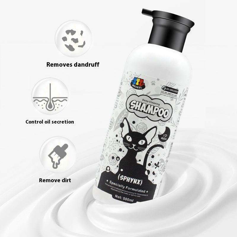 KFX-0265021 Pet Shower Gel for Cats - 500ml Anti-Mite Sterilization & Degreasing Formula