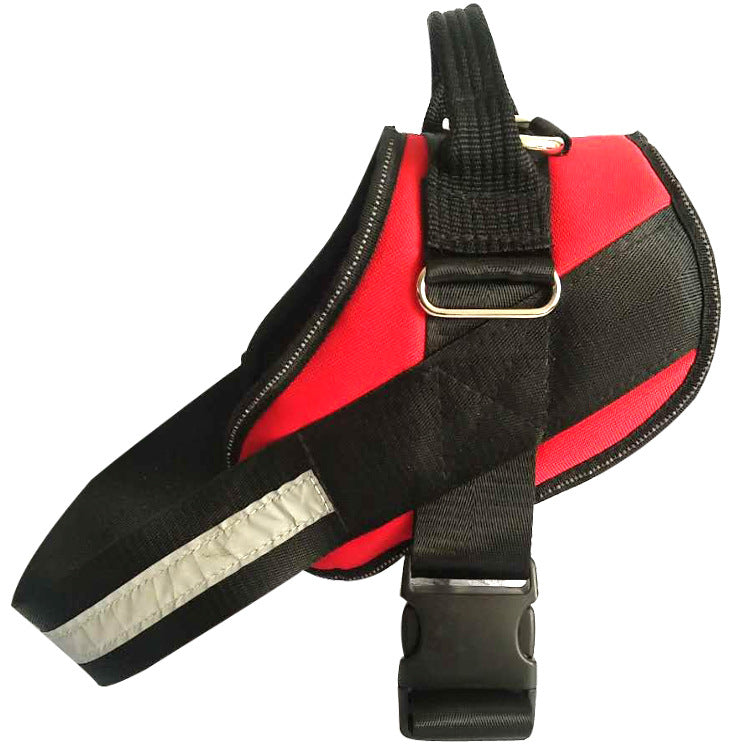 KFX-0266429 Adjustable Pet Chest Strap with Leash - Multiple Sizes Available in Blue, Black, Red, and Purple