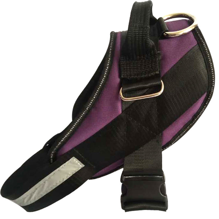 KFX-0266429 Adjustable Pet Chest Strap with Leash - Multiple Sizes Available in Blue, Black, Red, and Purple
