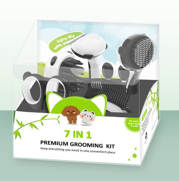 KFX-0268733 Pet Grooming Set with Nail Clipper and Fur Combs for Cats