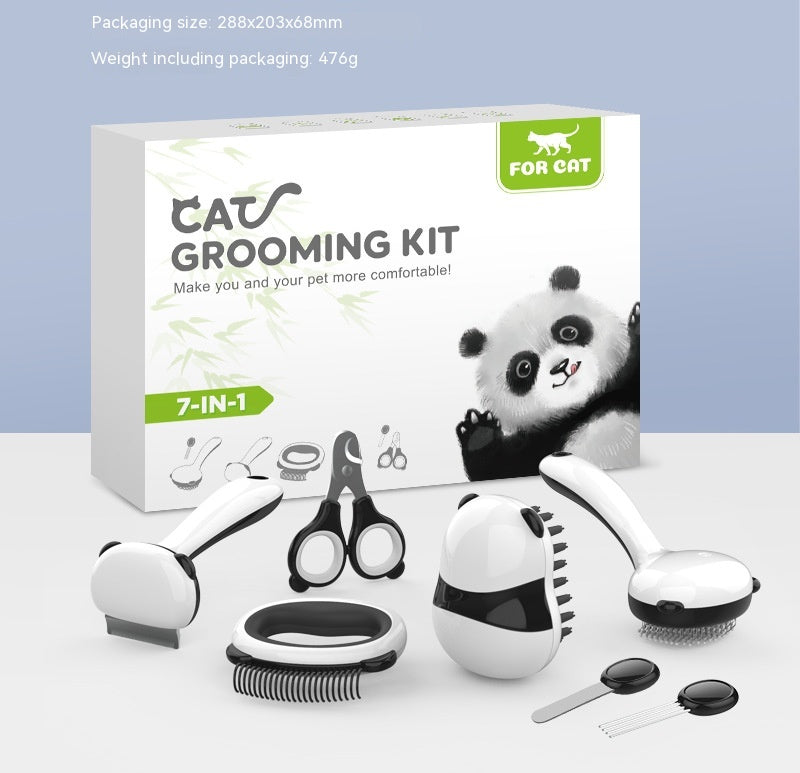 KFX-0268733 Pet Grooming Set with Nail Clipper and Fur Combs for Cats