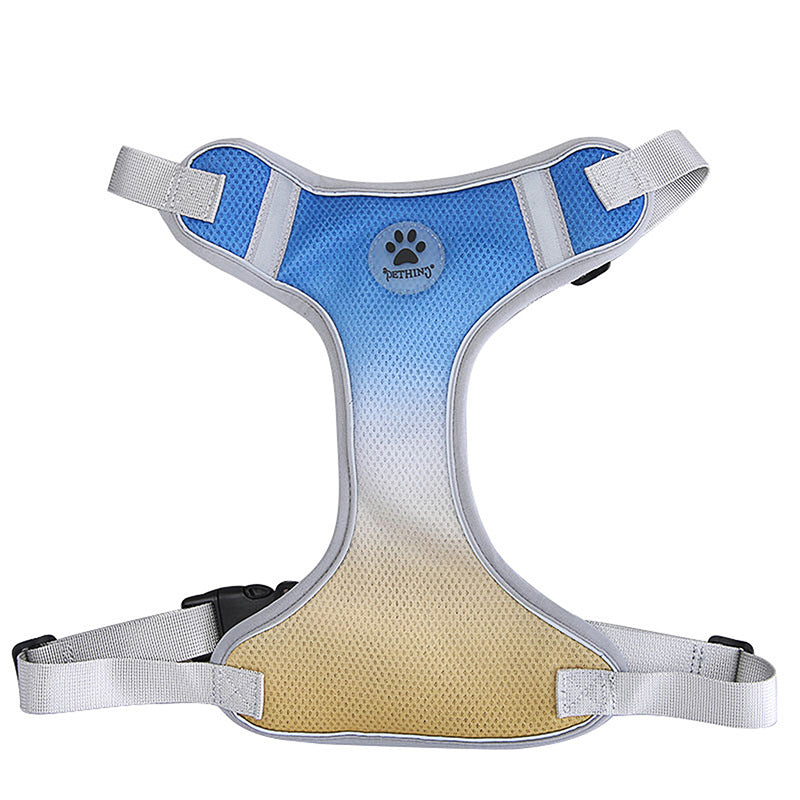 KFX-0272189 Gradient Color Reflective Dog Chest and Back Strap - Adjustable Polyester Harness