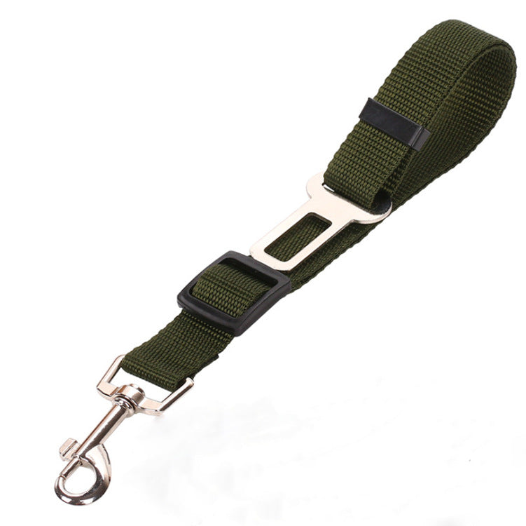 KFX-0272701 Adjustable Pet Traction Rope for Car Seat Belt - Nylon Safety Strap in Various Colors