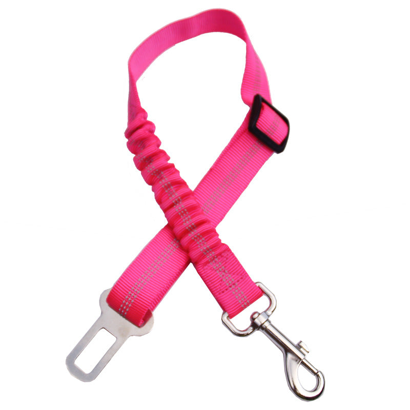 KFX-0272701 Adjustable Pet Traction Rope for Car Seat Belt - Nylon Safety Strap in Various Colors