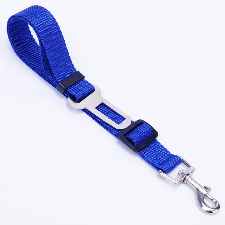 KFX-0272701 Adjustable Pet Traction Rope for Car Seat Belt - Nylon Safety Strap in Various Colors