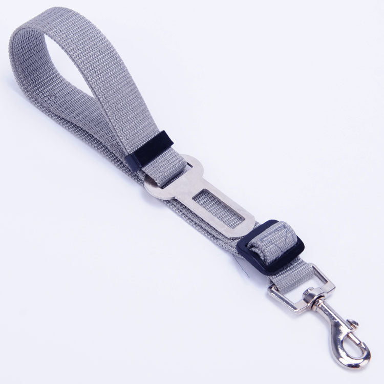 KFX-0272701 Adjustable Pet Traction Rope for Car Seat Belt - Nylon Safety Strap in Various Colors