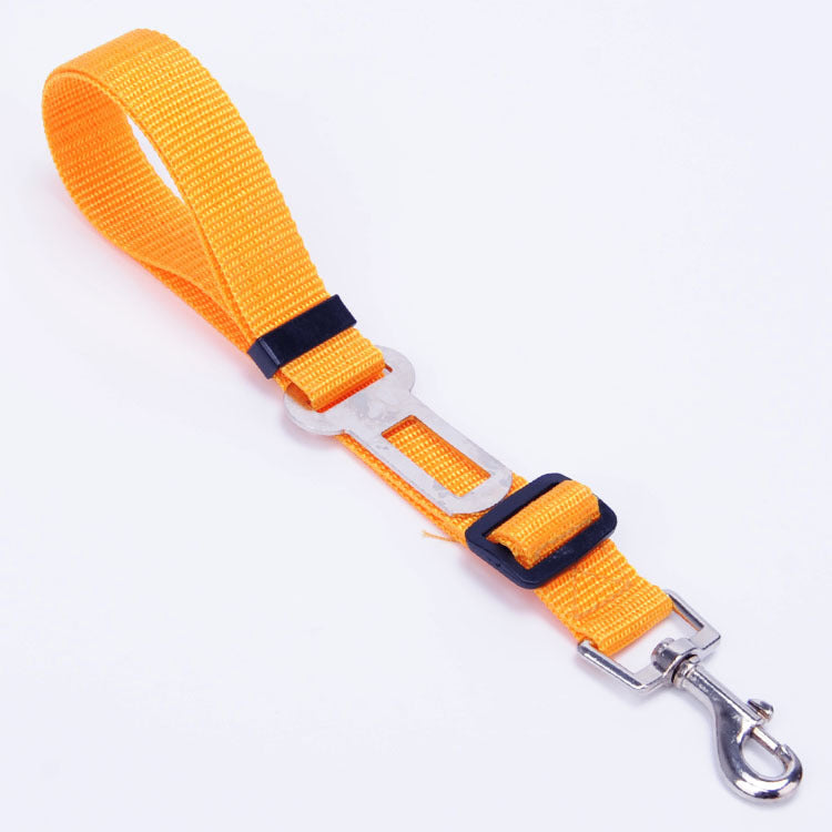 KFX-0272701 Adjustable Pet Traction Rope for Car Seat Belt - Nylon Safety Strap in Various Colors