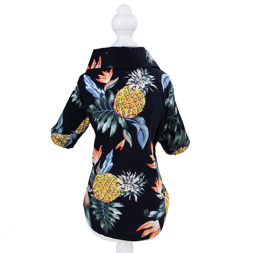 KFX-0273469 Teddy Shiba Inu Hawaiian Print Casual Shirts for Small and Medium Sizes