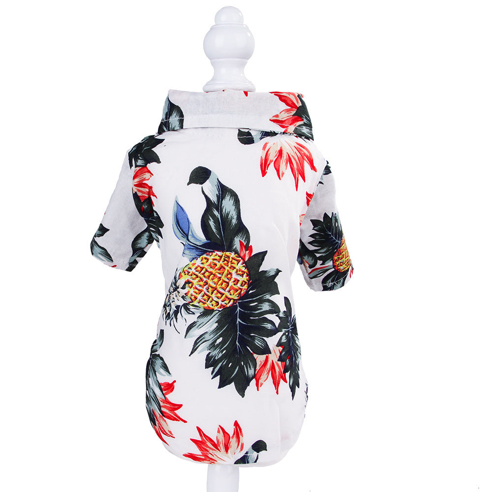 KFX-0273469 Teddy Shiba Inu Hawaiian Print Casual Shirts for Small and Medium Sizes