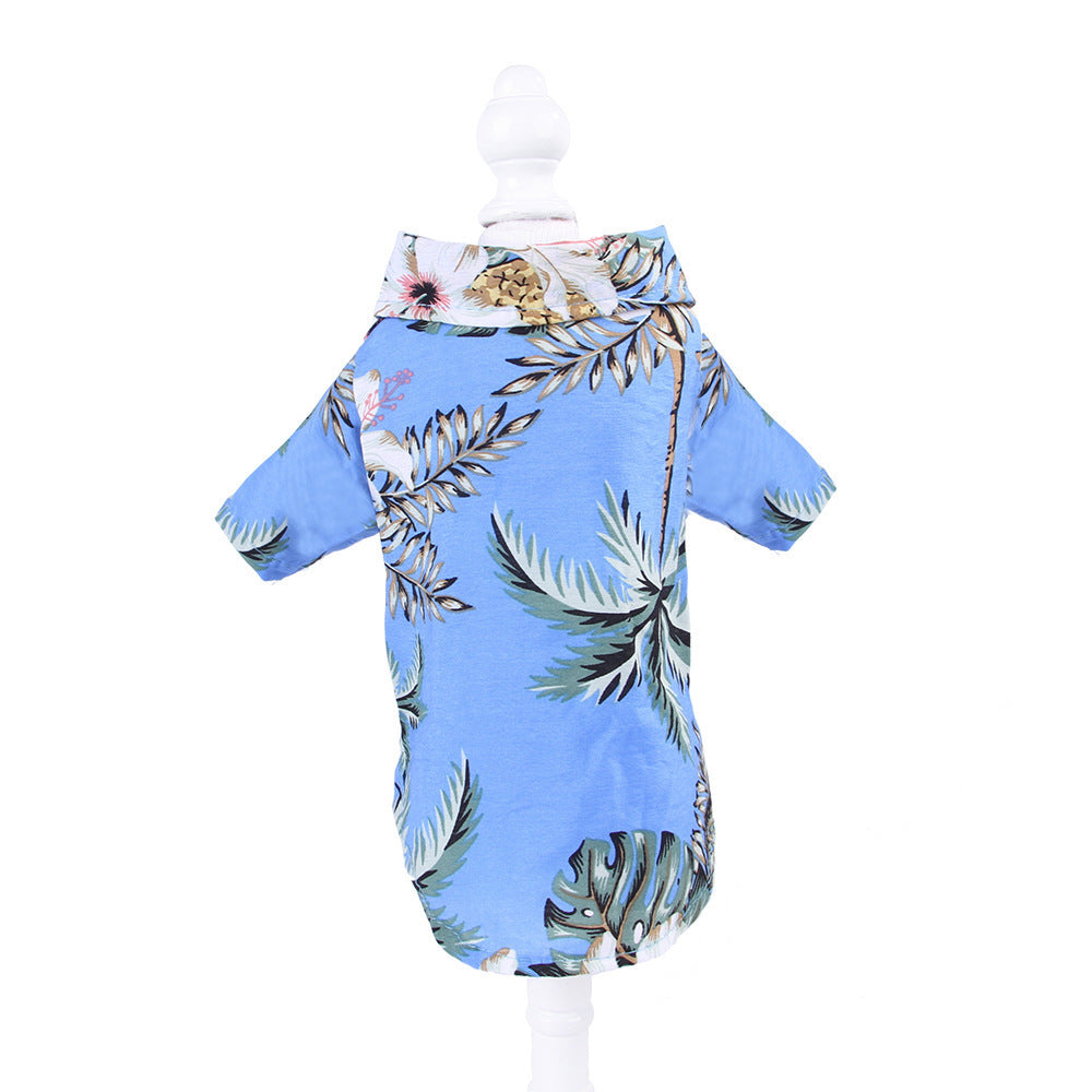 KFX-0273469 Teddy Shiba Inu Hawaiian Print Casual Shirts for Small and Medium Sizes
