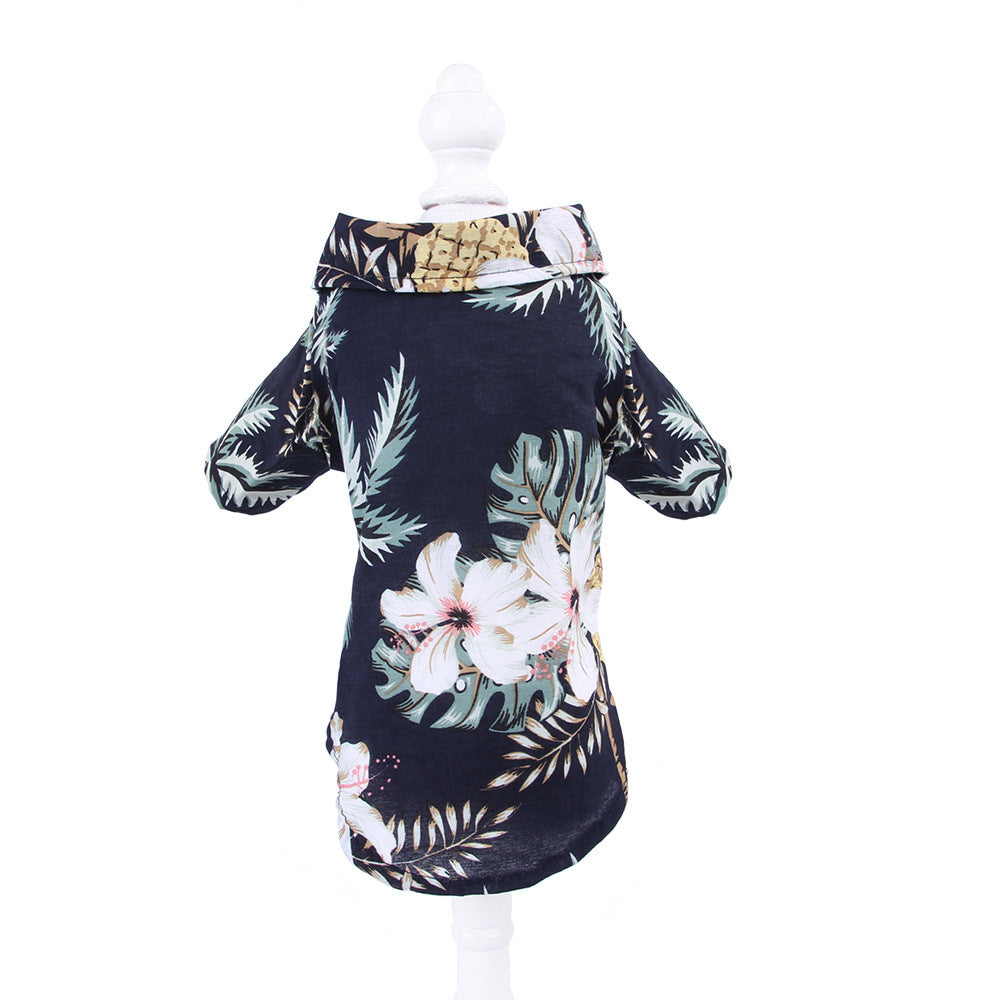 KFX-0273469 Teddy Shiba Inu Hawaiian Print Casual Shirts for Small and Medium Sizes