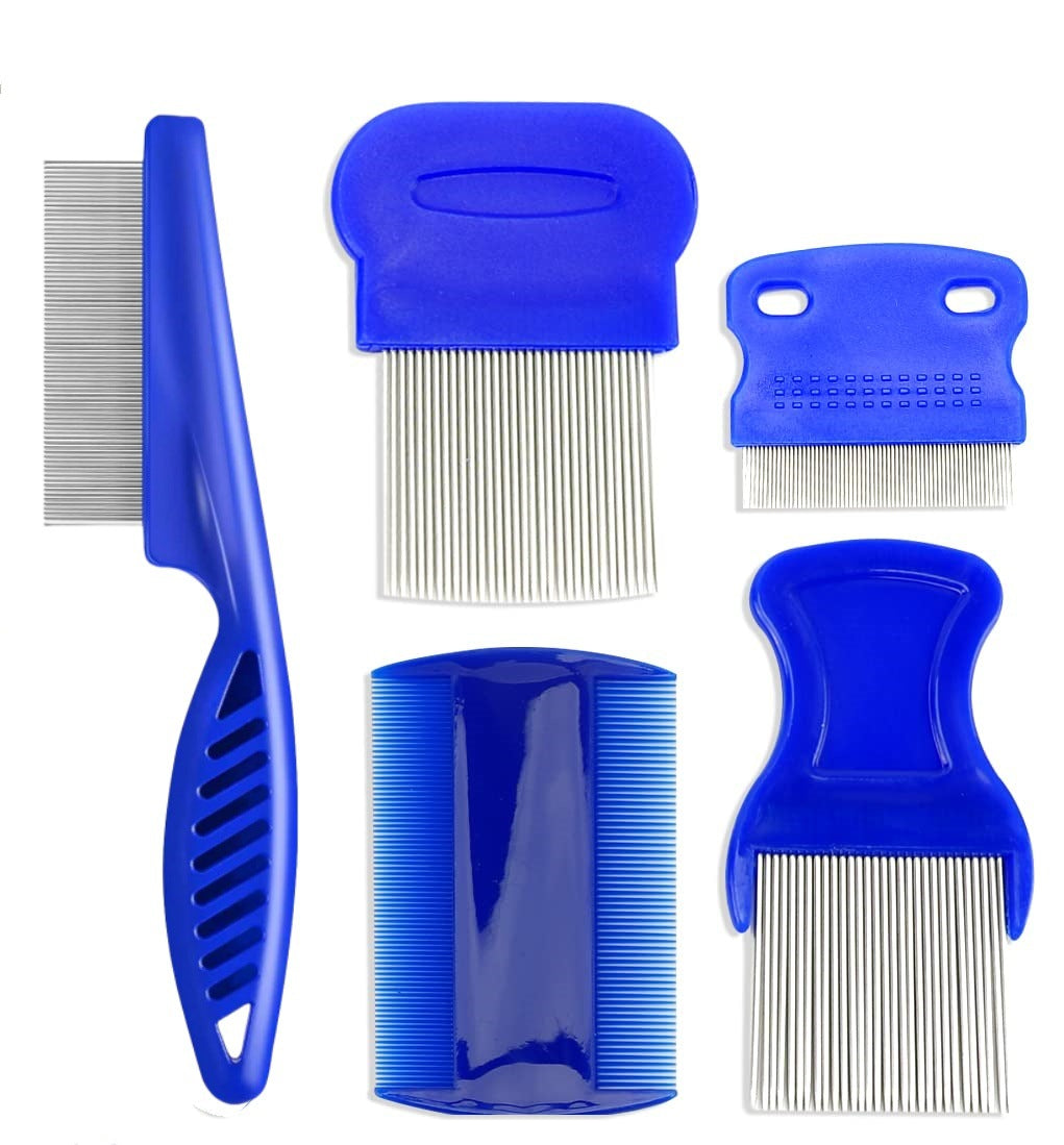 KFX-0274493 Stainless Steel Pet Flea Comb Set - 4-Piece for Comprehensive Grooming