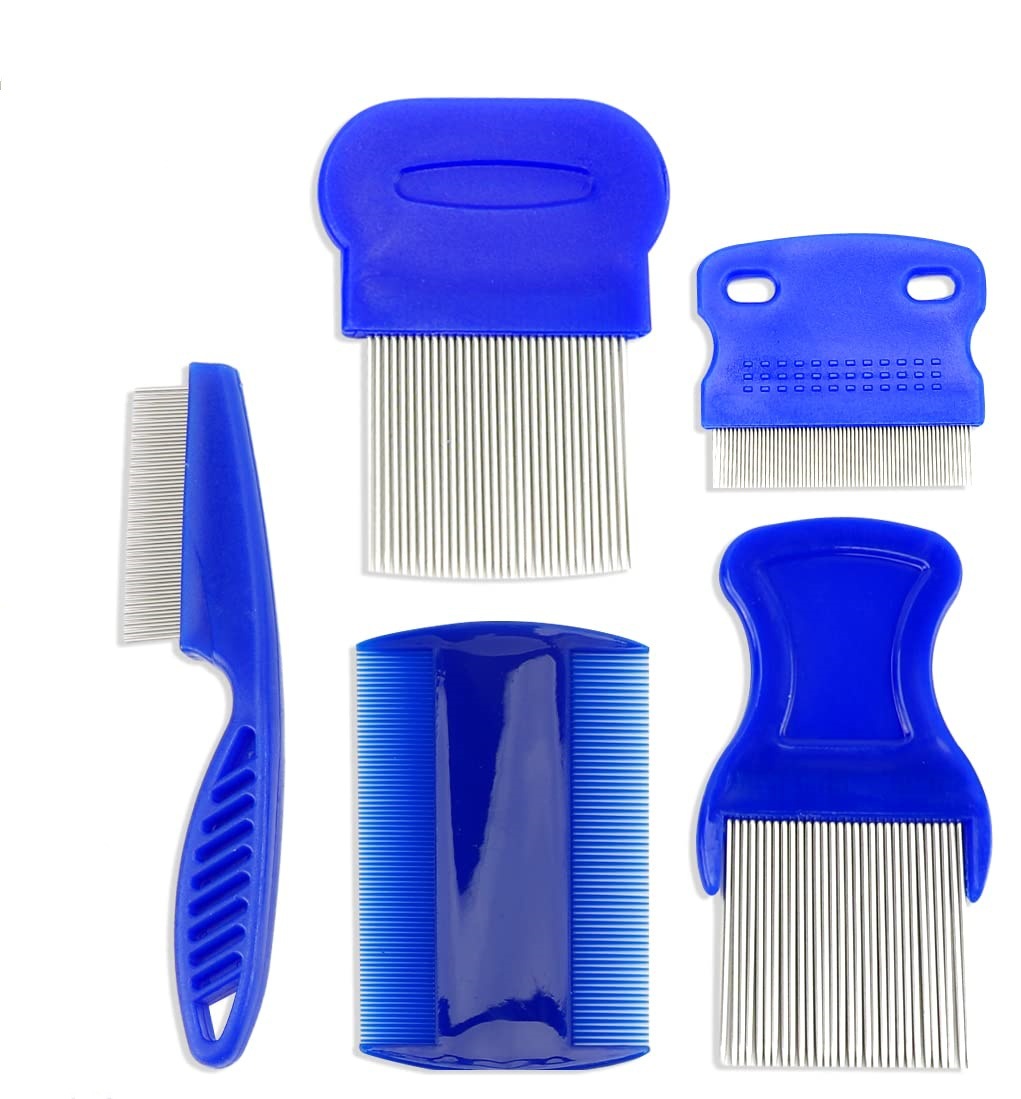 KFX-0274493 Stainless Steel Pet Flea Comb Set - 4-Piece for Comprehensive Grooming