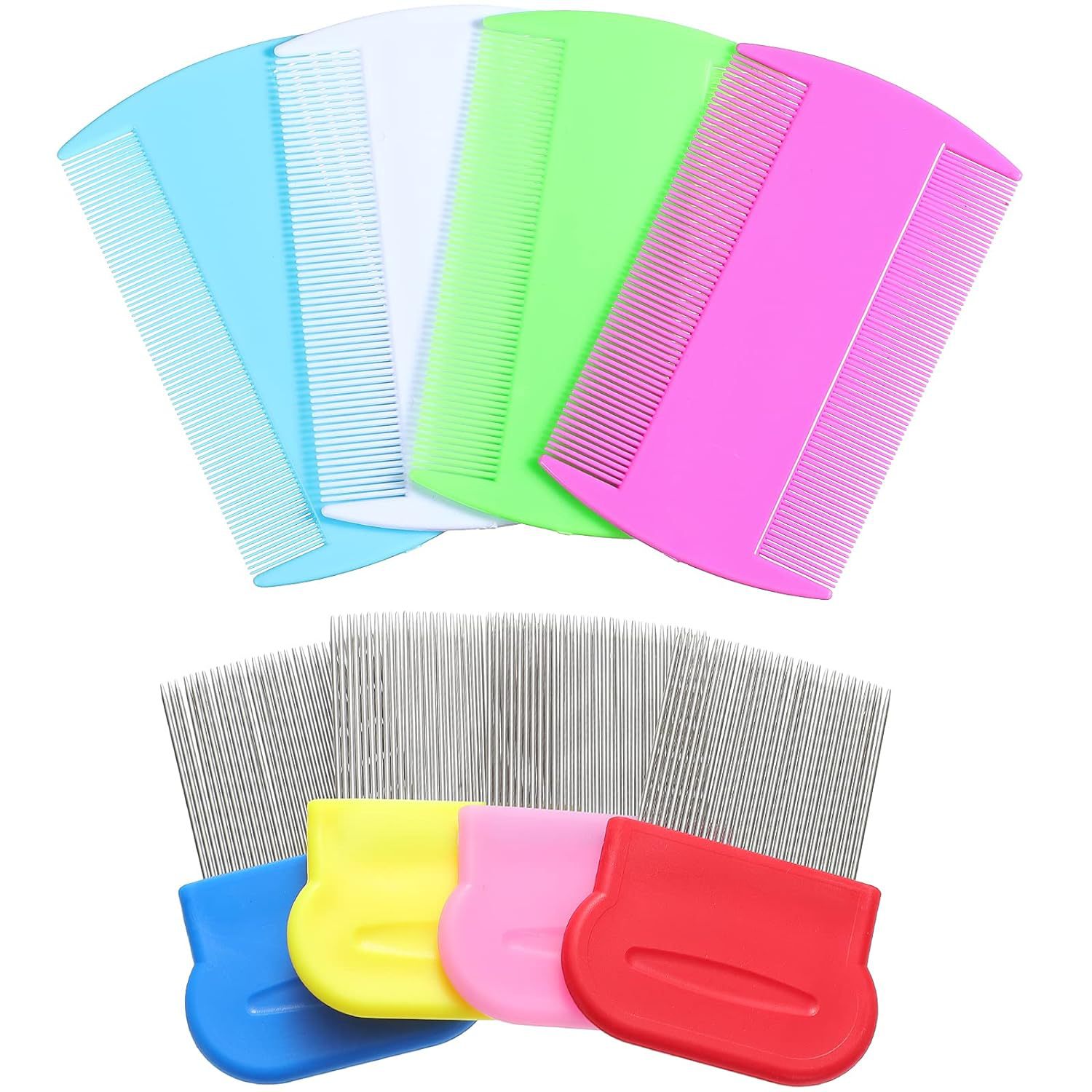 KFX-0274493 Stainless Steel Pet Flea Comb Set - 4-Piece for Comprehensive Grooming