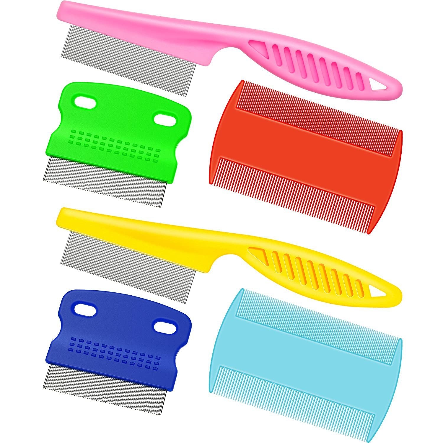 KFX-0274493 Stainless Steel Pet Flea Comb Set - 4-Piece for Comprehensive Grooming