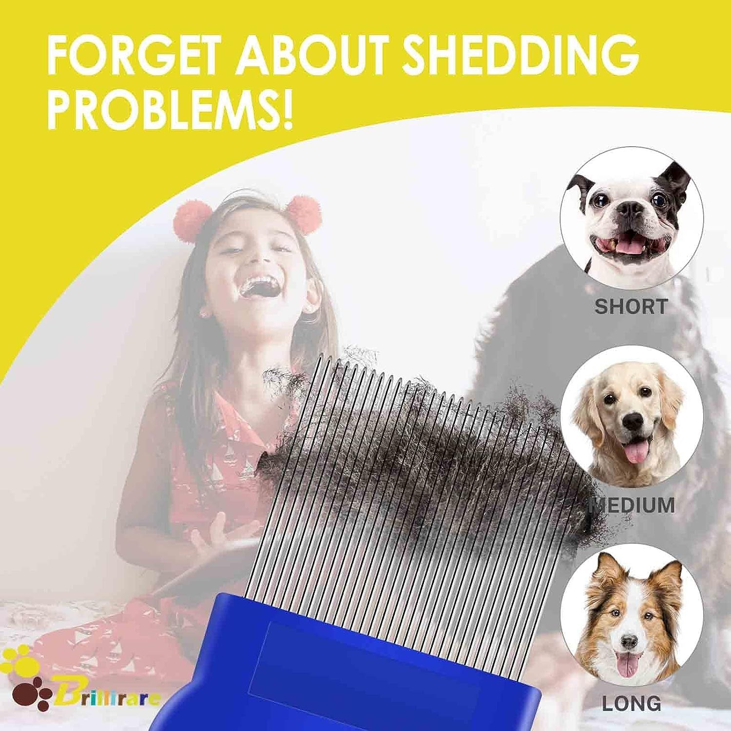 KFX-0274493 Stainless Steel Pet Flea Comb Set - 4-Piece for Comprehensive Grooming