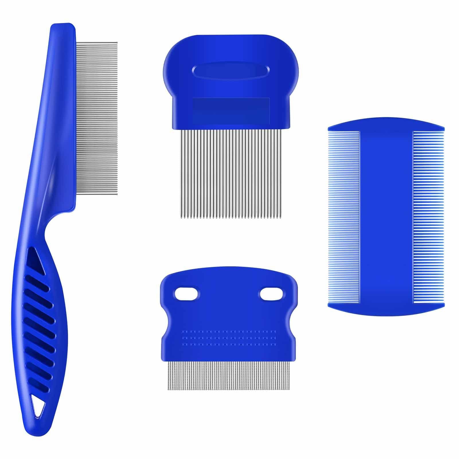 KFX-0274493 Stainless Steel Pet Flea Comb Set - 4-Piece for Comprehensive Grooming