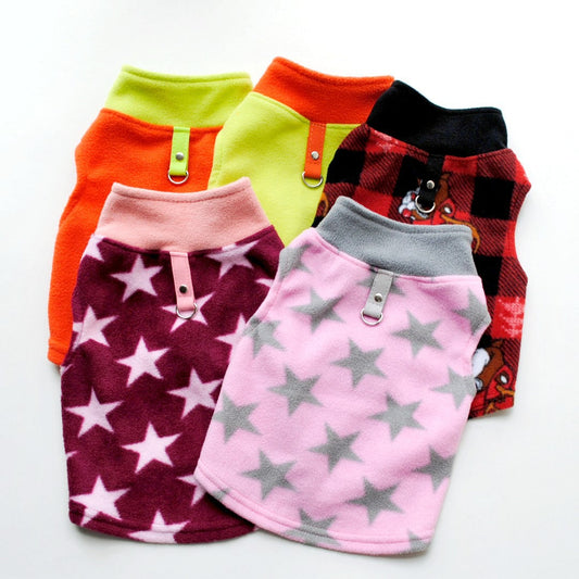KFX-0277053 Cozy Polar Fleece Dog Jacket with Buckle in Various Colors and Sizes