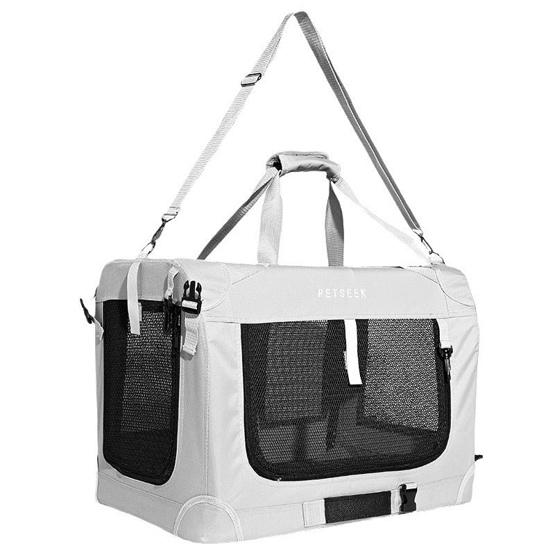 KFX-0282301 Large Capacity Folding Pet Carrier Bag for Cats and Small Dogs - Gray, Blue, Green Options