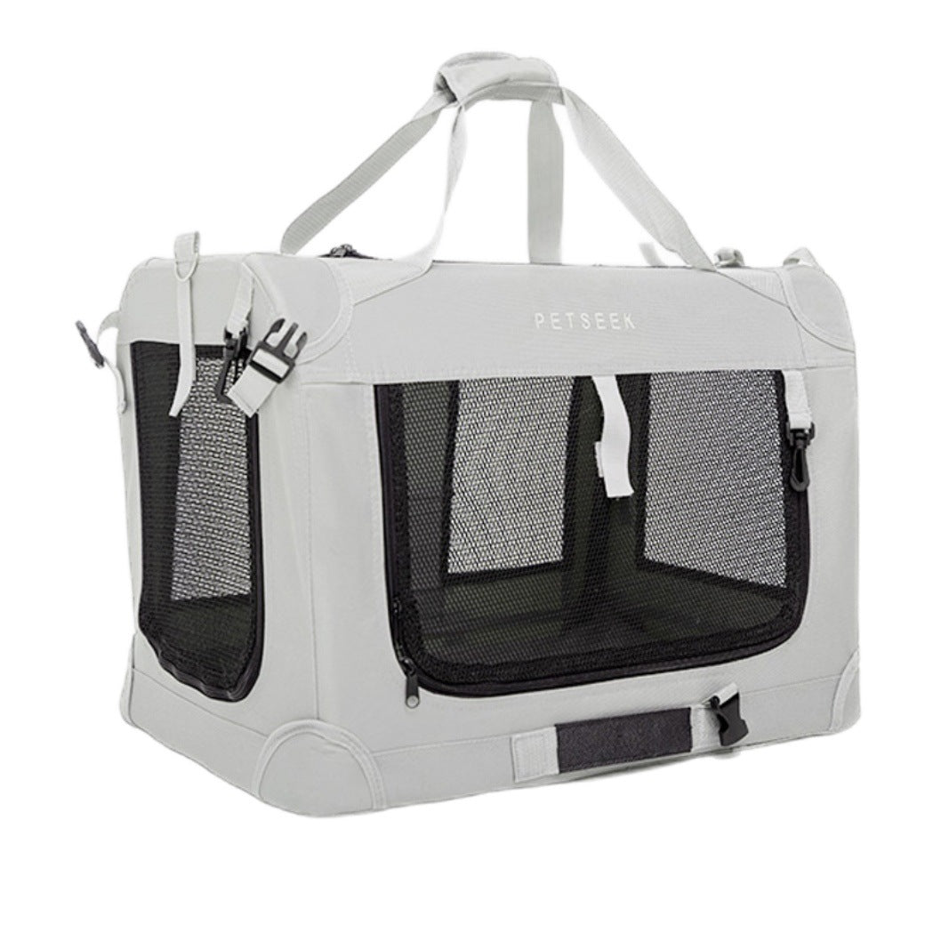KFX-0282301 Large Capacity Folding Pet Carrier Bag for Cats and Small Dogs - Gray, Blue, Green Options