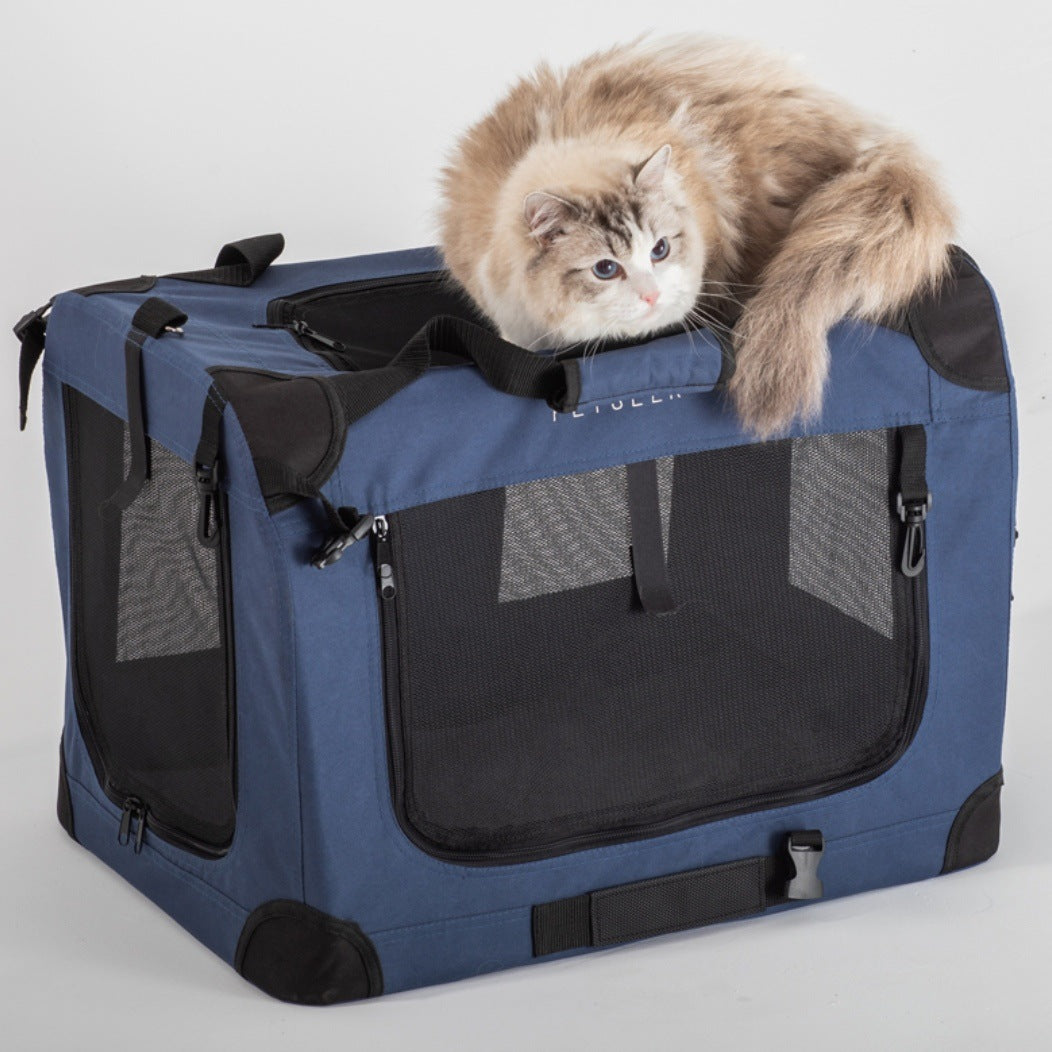 KFX-0282301 Large Capacity Folding Pet Carrier Bag for Cats and Small Dogs - Gray, Blue, Green Options