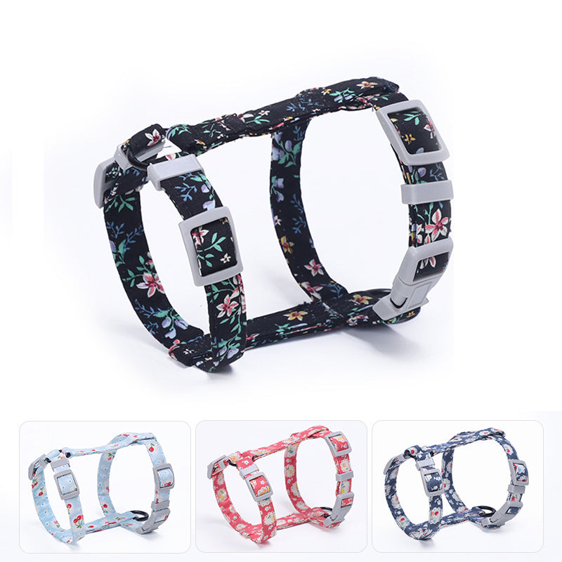 KFX-0283709 Cat I-Shaped Chest Harness for Comfortable Walking - Cotton & Metal Accessories, Sizes S/M
