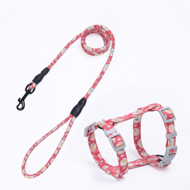 KFX-0283709 Cat I-Shaped Chest Harness for Comfortable Walking - Cotton & Metal Accessories, Sizes S/M
