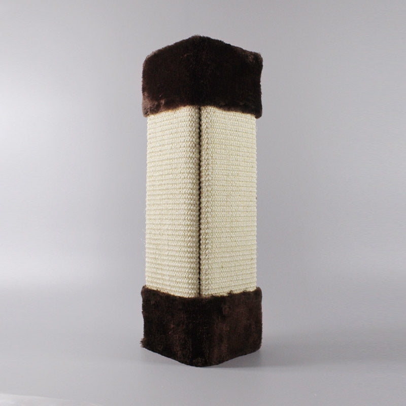 KFX-0284605 Corner Cat Scratch Board - Wall-Mounted Fluff & Sisal Toy, 48cm x 25cm, Beige, Gray, Brown & More