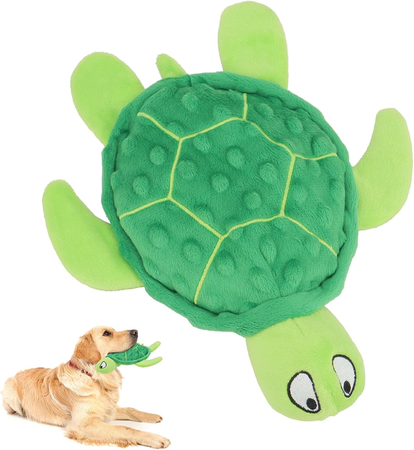 KFX-0285885 Durable Squeaky Sea Turtle Plush Toy for Small Dogs - Interactive Chew Toy for Teething and Anxiety Relief